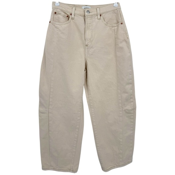 Pistola Eli High Rise Arched Barrel Leg Jeans in Ecru Size 28 - Picture 3 of 12